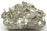 Striated, Cubic Pyrite Crystal Cluster - Peru #218507-1